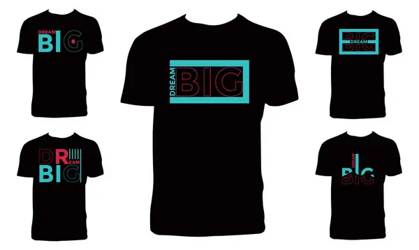 Hayal Et Büyük Tipografi T-Shirt Tasarım Paketi. 