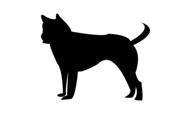Köpek Siyah Siluet ve Vektör Tasarımı. 
