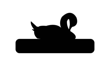 Kuğu Silueti ve Vektör İllüstrasyonu. 