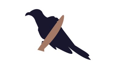 Guguk Kuşu Silüeti Tasarımı ve Vektör İllüstrasyonu. 