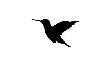Uçan Sinek Kuşu Siluet Tasarımı ve Vektör İllüstrasyonu. 