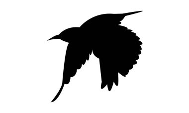 Uçan Sığırcık Kuş Görüntü Tasarımı ve Vektör İllüstrasyonu. 