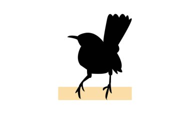 Kedi Kuşu Silüeti Tasarımı ve Vektör İllüstrasyonu. 