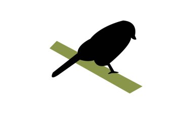 Afrika grisinekkapanı kuş silueti tasarım ve vektör çizimi. 