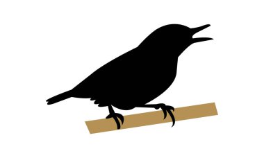 Cezayir tımarhanesi kuş silueti tasarımı ve vektör illüstrasyonu. 