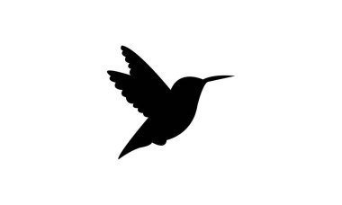 Uçan Allen 'ın sinekkuşu Siluet Tasarımı ve Vektör İllüstrasyonu. 