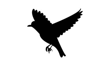 Uçan Amerikan sarı ötleğen kuşu siluet tasarım ve vektör ilüstrasyonu. 