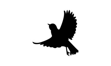 Uçan Amerikan sarı ötleğen kuşu siluet tasarım ve vektör ilüstrasyonu. 