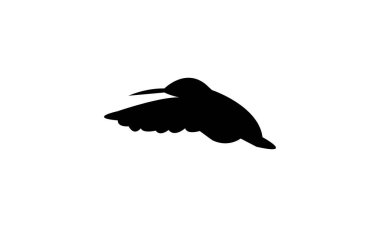 Uçan Ametist ahşap yıldız kuş silueti tasarım ve vektör ilülasyonu. 