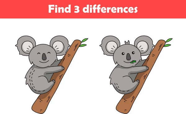 jogo de educação para crianças encontra três diferenças entre duas