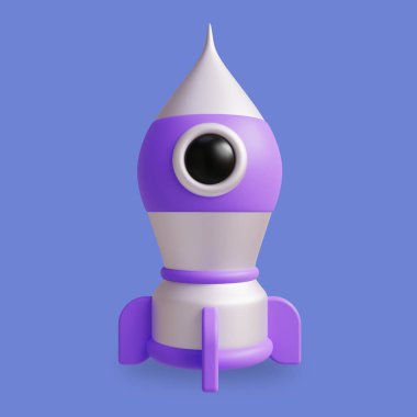 3D Rocket Illustration. Rocket Startup 3D Illustration, for UI Web or Mobile App Design