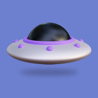 UFO Alien 3D Illustration. Highly Rendered Alien Spaceship 3D Illustration, Suitable for Landing Page or Mobile App Design