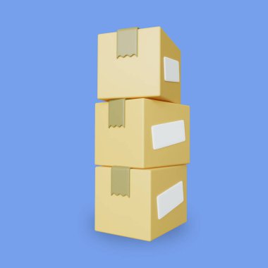 Stylized 3D Package Box Illustration