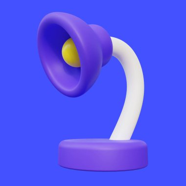 Stylized 3D Table Lamp Illustration. Desk Lamp 3D Render, suitable for educational or furniture related post