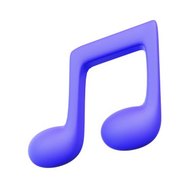 Stylized Music Note 3d Icon
