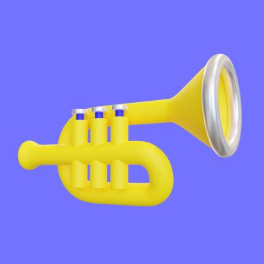 Stylized Trumpet Horn 3d Icon