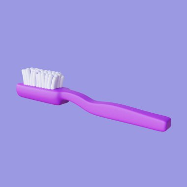 3d illustration of toothbrush on blue background
