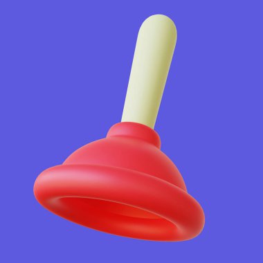 Stylized Toilet Plunger 3d Illustration