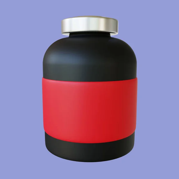 Fitness Supplement Illustration Whey Protein Gym Supplement Bottle Render — Foto de Stock