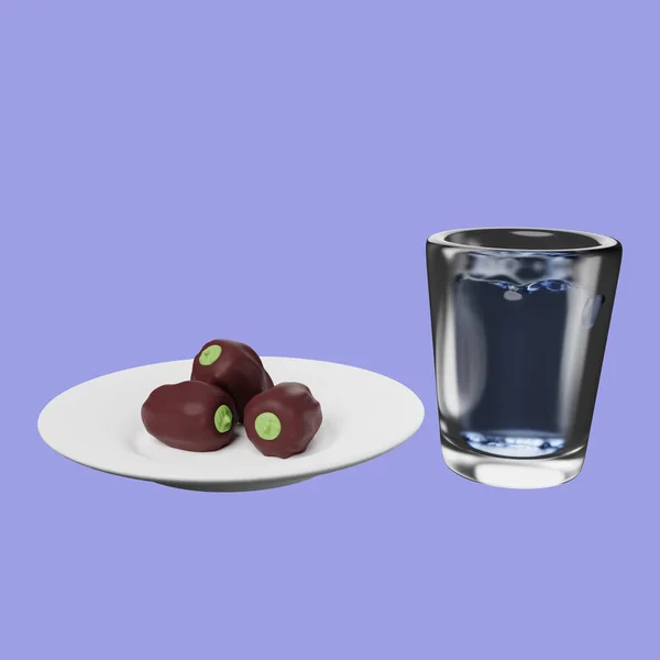 Ilustración Iftar Alimentos Bebidas — Foto de Stock