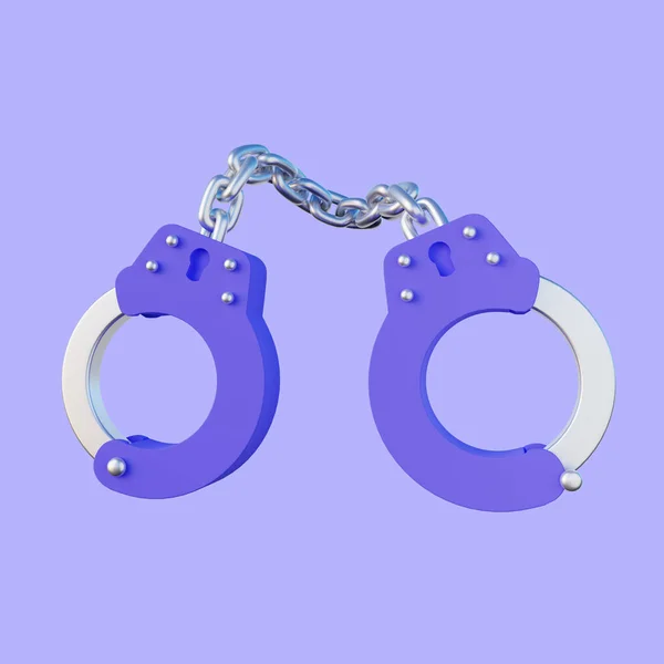 3D警察の手錠のイラスト — ストック写真