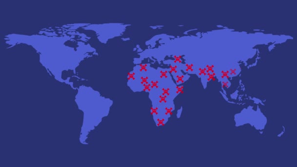 Animazione Grafica Del Movimento Del Tasso Mortalità Mondiale — Video Stock