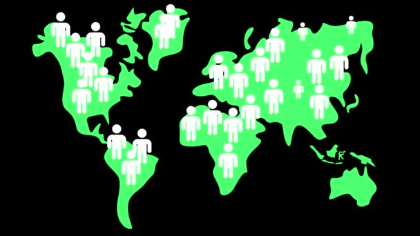 Grafická Animace Pohybu Světové Populace — Stock video