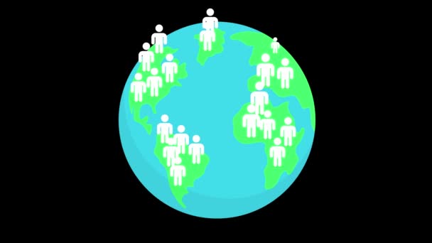 Celosvětová Grafika Pohybu Lidské Populace — Stock video