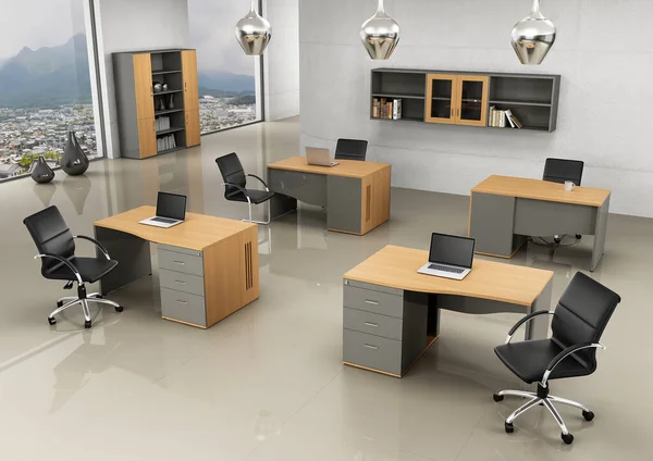 Rendering Office Room Interior Design Inspiration — Stock Photo, Image