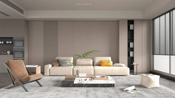 Modern Interior Sofa Illustration — 스톡 사진