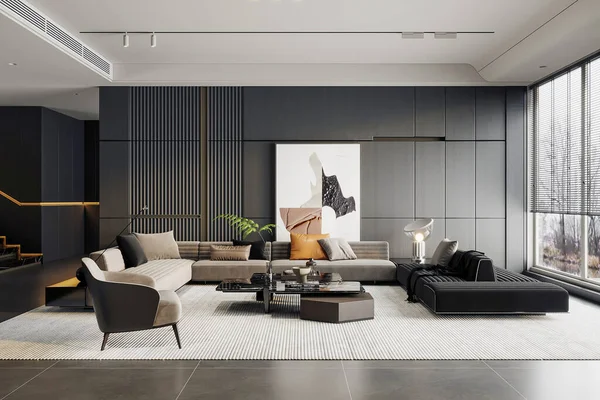 Modern Oturma Odası Tasarım Render — Stok fotoğraf