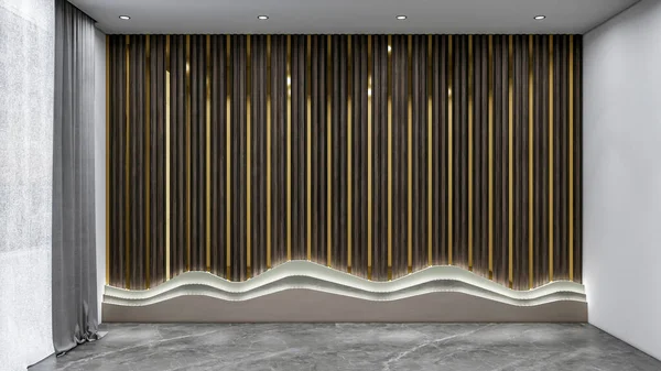 3Dレンダリングユニークな装飾壁パネルインテリアデザイン — ストック写真