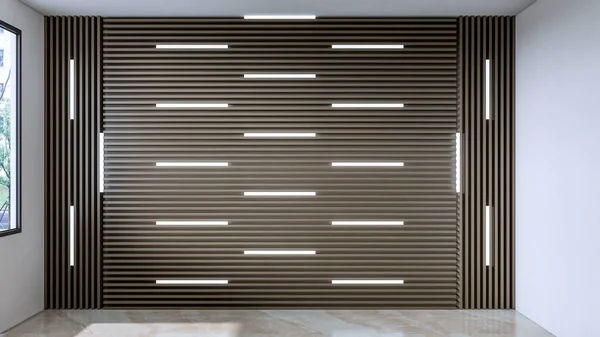 Rendering Unique Decorative Wall Panel Interior Design — Stock Photo, Image