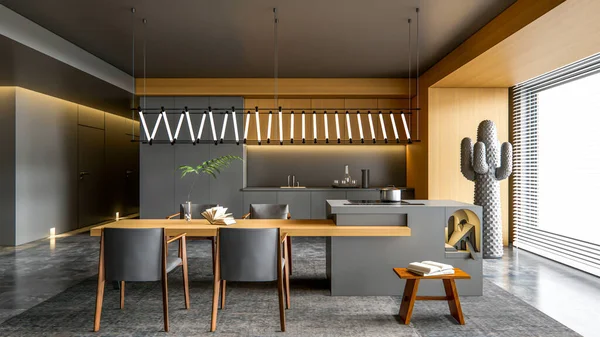 3d rendering modern kitchen advanced modelling full scene interior