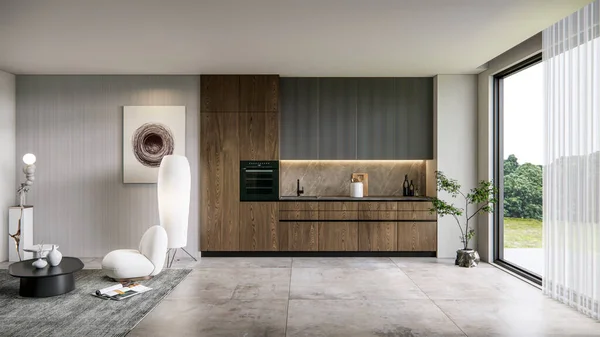 3d rendering modern kitchen advanced modelling full scene interior