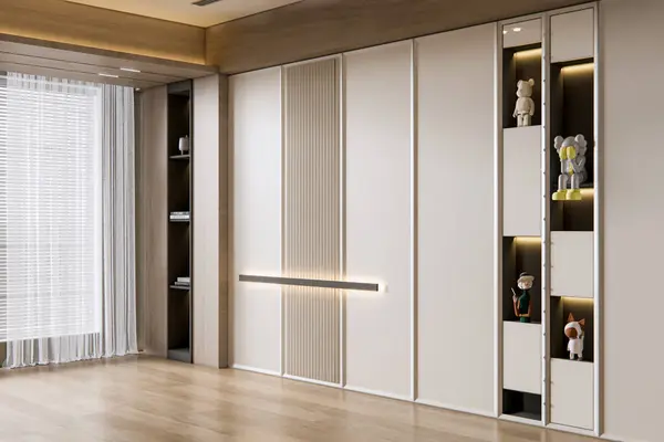 Rendering Living Room Wall Interior Design Inspiration — Stock Photo, Image