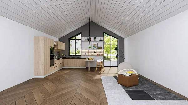 3d rendering modern kitchen advanced modeling interior design