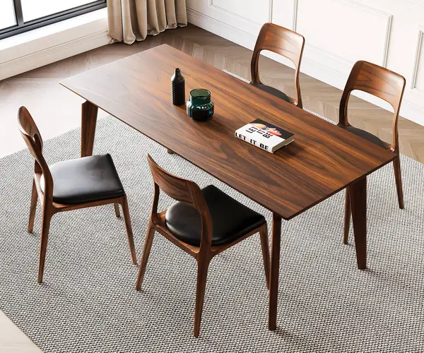 Render Dining Room Wooden Table Chair Furniture Interior Design — Stok fotoğraf
