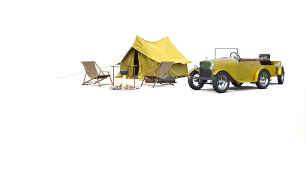 白色背景的野营帐篷 — 图库照片