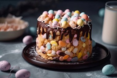 Çikolatalı ve yumurtalı paskalya pastası.