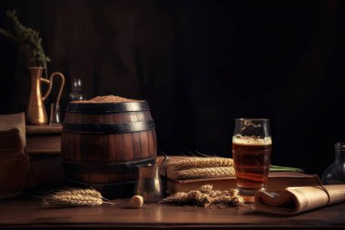 Bira fincanı ve bir bardak şarap.