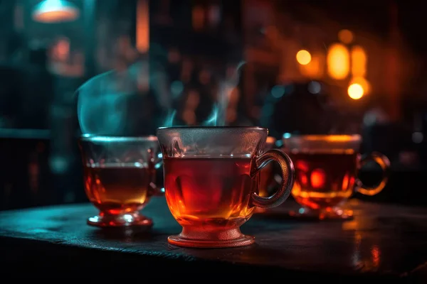 Schöner Roter Alkohol Cocktail Mit Orange — Stockfoto