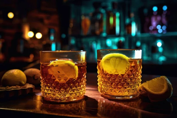 Tequila Cytryną Limonką Drewnianym Stole — Zdjęcie stockowe