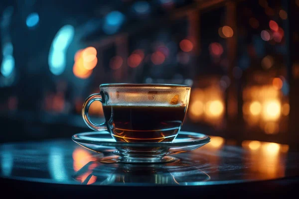 Tasse Kaffee Auf Dem Tisch — Stockfoto