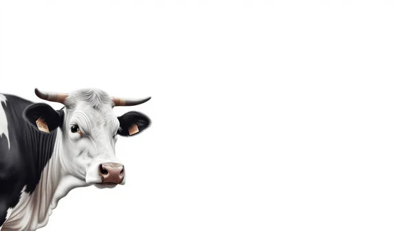 Vaca Con Fondo Blanco —  Fotos de Stock