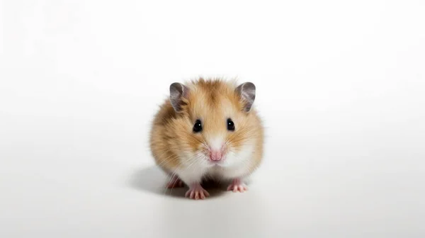 Mignon Petit Hamster Dans Fond Blanc — Photo