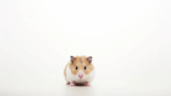 Schattig Klein Rat Witte Achtergrond — Stockfoto