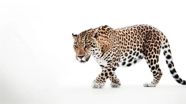 Leopardo Isolado Fundo Branco — Fotografia de Stock