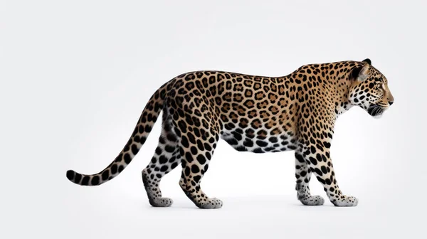 Леопард Изолирован Белом Фоне — стоковое фото