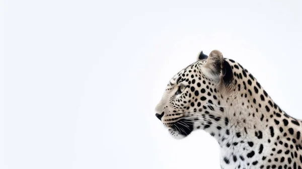 Retrato Cabeça Leopardo Vista Lateral — Fotografia de Stock